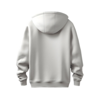 AI generated Photo rear or backside of clean white hoodie without background. Template for mockup png