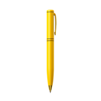 AI generated Close-up photo of yellow ball pen without background png