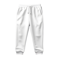 ai generato foto di pulito bianca jogger pantaloni senza sfondo. modello per modello png