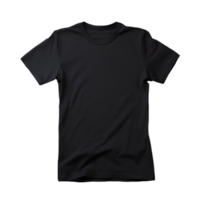 AI generated Photo of clean black t-shirt without background. Template for mockup png