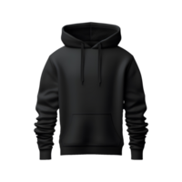 AI generated Photo of clean black hoodie without background. Template for mockup png