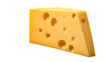 AI generated Close up photo of piece of cheese without background png