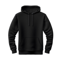 AI generated Photo of clean black hoodie without background. Template for mockup png