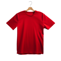 ai généré photo de nettoyer rouge T-shirt sans pour autant Contexte. modèle pour maquette png