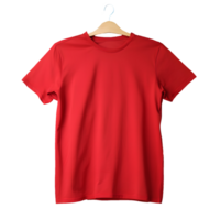 AI generated Photo of clean red t-shirt without background. Template for mockup png