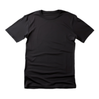 AI generated Photo of clean black t-shirt without background. Template for mockup png