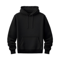 AI generated Photo of clean black hoodie without background. Template for mockup png