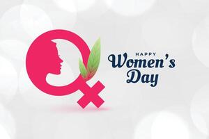happy women's day poster with face and female symbol vector