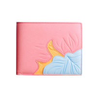 AI generated Close-up photo of pink leather wallet without background png