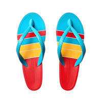AI generated Colored beach flip flops without background png