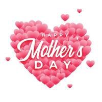 eye catching mothers day event background with love heart decoration vector