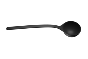 Black plastic spoon 3d png