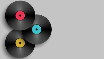 realistic music vinyl background design vector