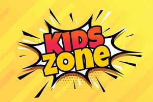 comic style kids zone cartoon background vector