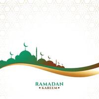 Ramadán kareem festival saludo en ondulado estilo vector