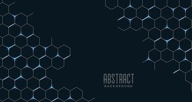 black abstract hexagonal mesh connection background vector