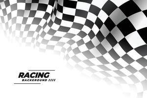 3d racing flag on white background vector