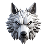 AI generated 3D Cartoon Wolf Logo Illustration Artistic Style Painting Drawing No Background png