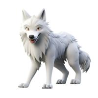 ai generiert 3d Karikatur Wolf Logo Illustration künstlerisch Stil Gemälde Zeichnung Nein Hintergrund png