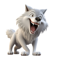 AI generated 3D Cartoon Wolf Logo Illustration Artistic Style Painting Drawing No Background png