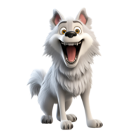 ai gerado 3d desenho animado Lobo logotipo ilustração artístico estilo pintura desenhando não fundo png