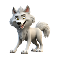 AI generated 3D Cartoon Wolf Logo Illustration Artistic Style Painting Drawing No Background png