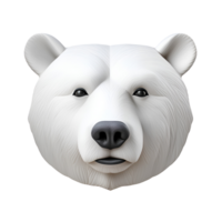 AI generated 3D Cartoon Polar Bear Logo Illustration No Background Perfect for Print on Demand png