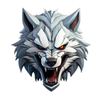 ai generado 3d dibujos animados lobo logo ilustración artístico estilo pintura dibujo No antecedentes png