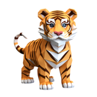ai generato 3d cartone animato artistico stile tigre bambino tigre carino tigre logo illustrazione pittura disegno no sfondo png