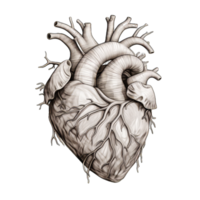 AI generated 3d white human heart on transparent background png