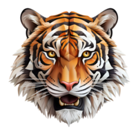 ai gerado 3d desenho animado artístico estilo tigre bebê tigre fofa tigre logotipo ilustração pintura desenhando não fundo png