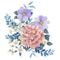 rose fleurs et feuilles sur une transparent Contexte png