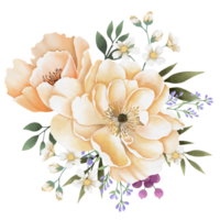 aquarelle Jaune fleurs sur transparent Contexte png