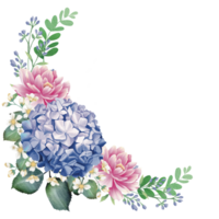 Aquarell Blumen und Blätter auf transparent Hintergrund png