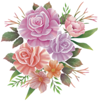 Bouquet of flowers on transparent background png