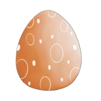 Easter orange egg with white polka dots on it png