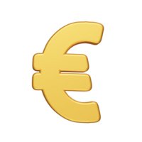 euro ícone 3d render ilustração png