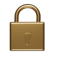 Lock icon 3d render illustration png