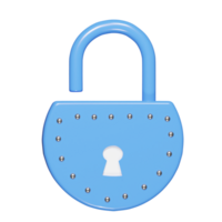 Lock icon 3d render illustration png