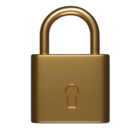 Lock icon 3d render illustration png