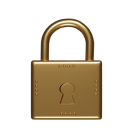 Lock icon 3d render illustration png