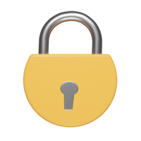 Lock icon 3d render illustration png