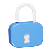 Lock icon 3d render illustration png