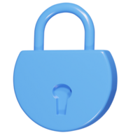 Lock icon 3d render illustration png