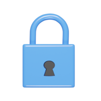 Lock icon 3d render illustration png