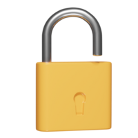 Lock icon 3d render illustration png