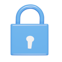 Lock icon 3d render illustration png