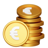 Euro icon 3d render illustration png