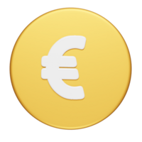 euro ícone 3d render ilustração png