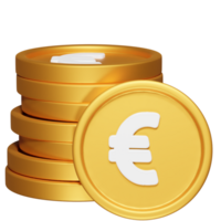 euro ícone 3d render ilustração png